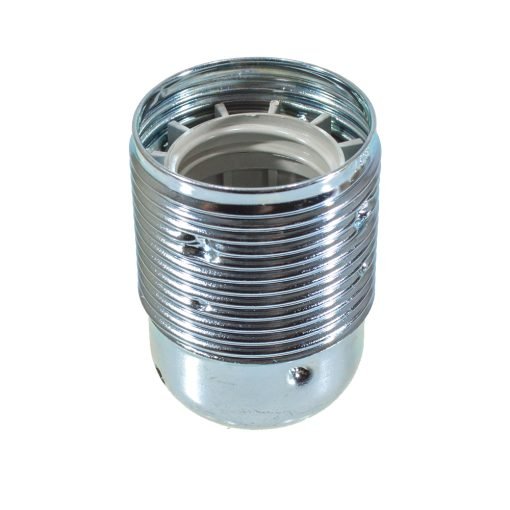 NICKEL PLATED  LAMP HOLDER 10MM ENTRY E26 BY LILLEY FOR EDDISON SCREW LAMPS ES 