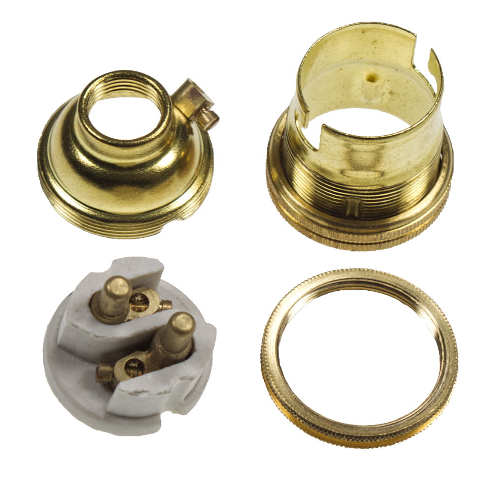 Brass BC Un-Switched Lampholder 1/2" Entry