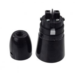 Black BC Switched Lampholder Snap on Cap 10mm Entry [3207322]