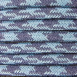 Blue and Grey Round Houndstooth 3 Core Fabric Cotton Cable 4545796 | Lampspares.co.uk