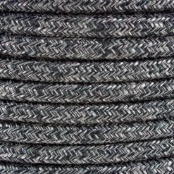 Anthracite Natural Linen Round Fabric Cable 3 Core 4200454 | Lampspares.co.uk