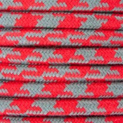 Red and Grey Round Houndstooth 3 Core Fabric Cotton Cable 4545793 | Lampspares.co.uk