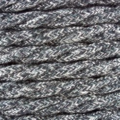 Anthracite Natural Linen Twisted Fabric Cable 3 Core 4200453 | Lampspares.co.uk