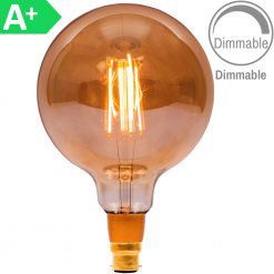 4w LED BC Globe 125mm Amber Dimmable [3466340] | Lampspares.co.uk