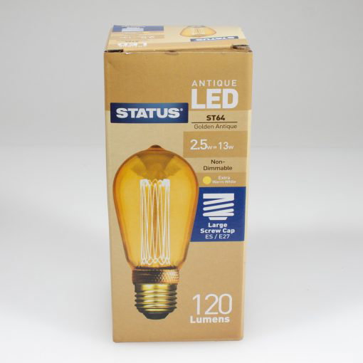 2.5w LED ES ST64 Antique Golden Lamp 5078569